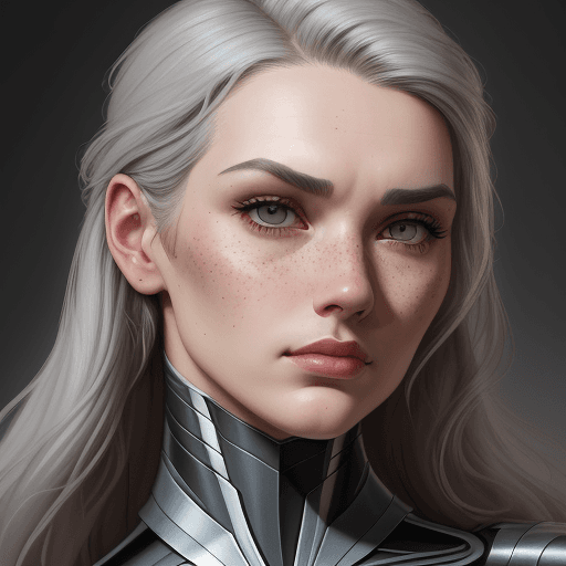 AI generated: drawing of a woman, in the style of kieron gillen, light gray, intense close-ups, i can't believe ho...
