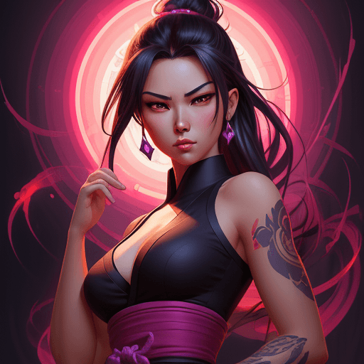 AI generated: Zen character wallpaper, in the style of artgerm, vibrant neo - traditional, aggressive digital illu...