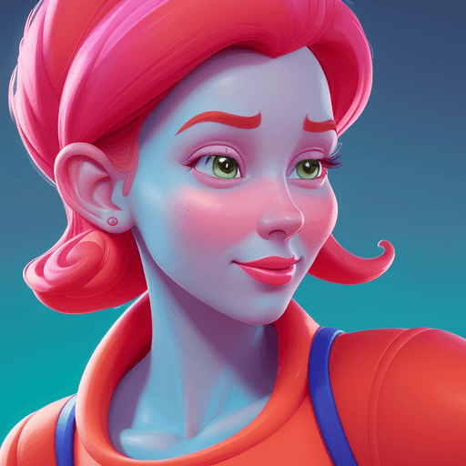 AI generated: portrait of a person, Bright color, disney style, 3D render, best quality, 8K, front lighting, ultra...