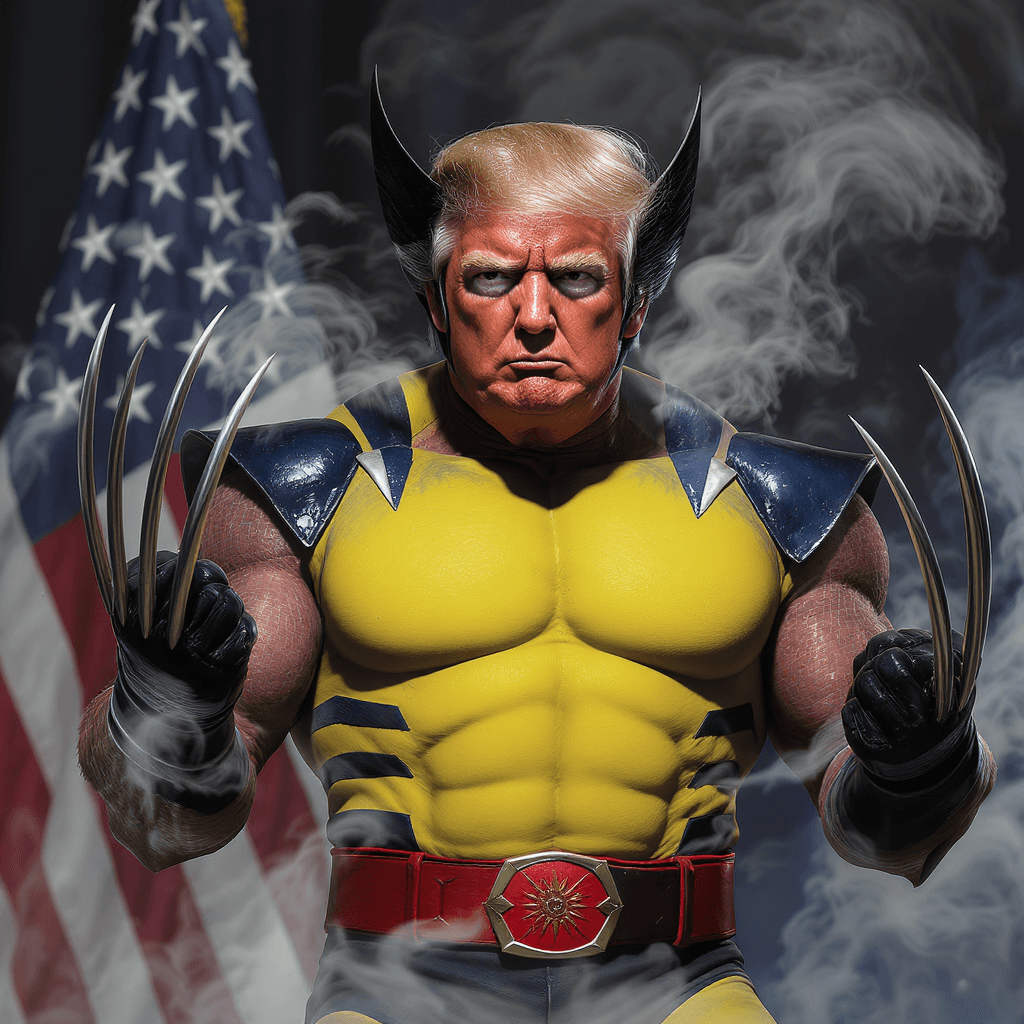 AI generated: president donald trump as the superhero wolverine 