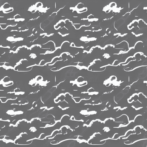 AI generated: anime full sky of stormy greyscale clouds with simple texture and shapes