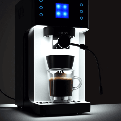 AI generated: coffe machine, minimalist style and leds with a triturator