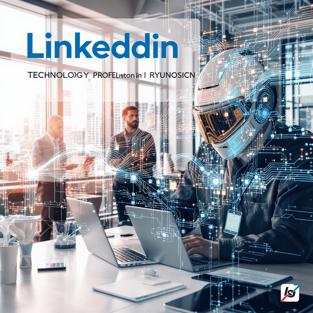AI generated: Create an image for the cover of my Likedin profile. I need to convey technology, quality and profes...