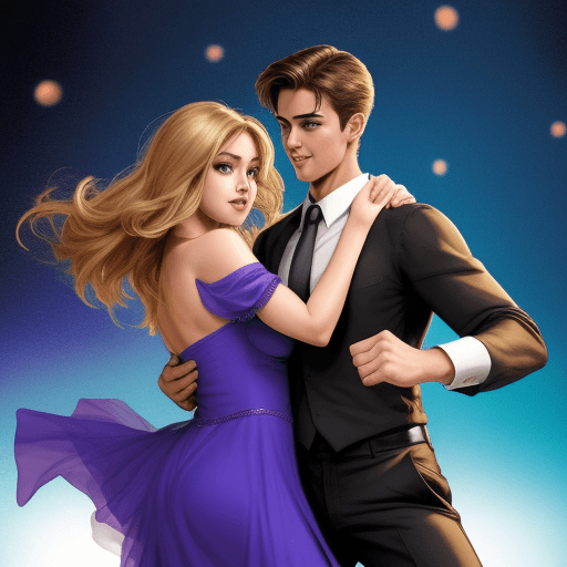 AI generated: a comic book of a beautiful girl and a handsome boy are dancing
