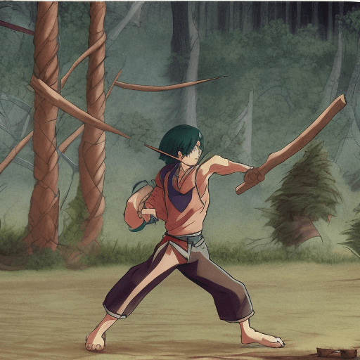 AI generated: an ass that is fighting a piece of stick and winning, anime