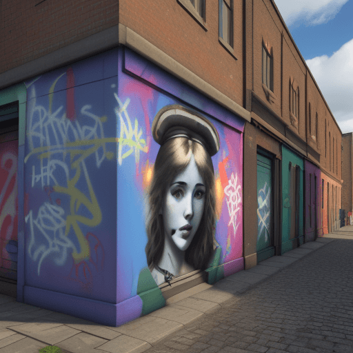 AI generated: Trouble down by the old dockyard - preraphaelitism , vibrant, graffiti, 3d renderv0.2
