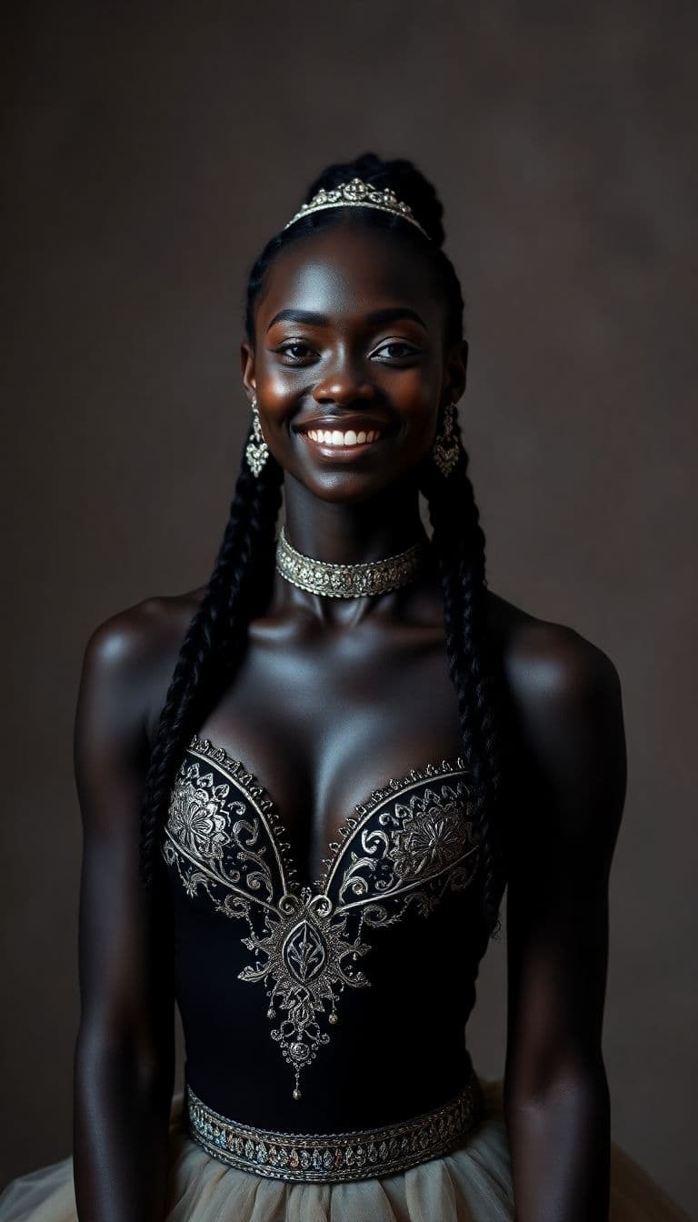 AI generated: black-female-ballerina-trending-on-artstation-sharp-focus-smile-intricate-details-highly-4k-by-89521...