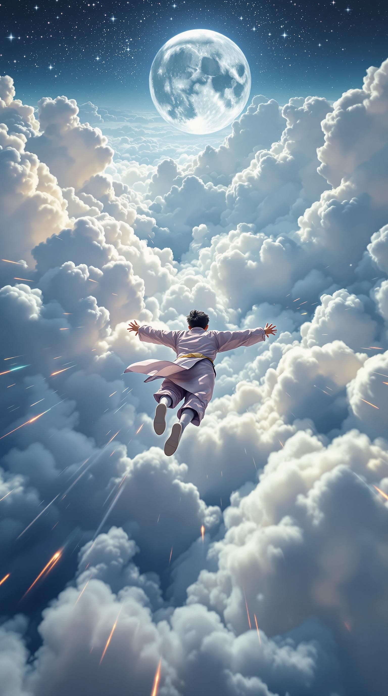 AI generated: A rapid high-altitude tracking shot from a drone's perspective captures a surreal high-speed dream s...