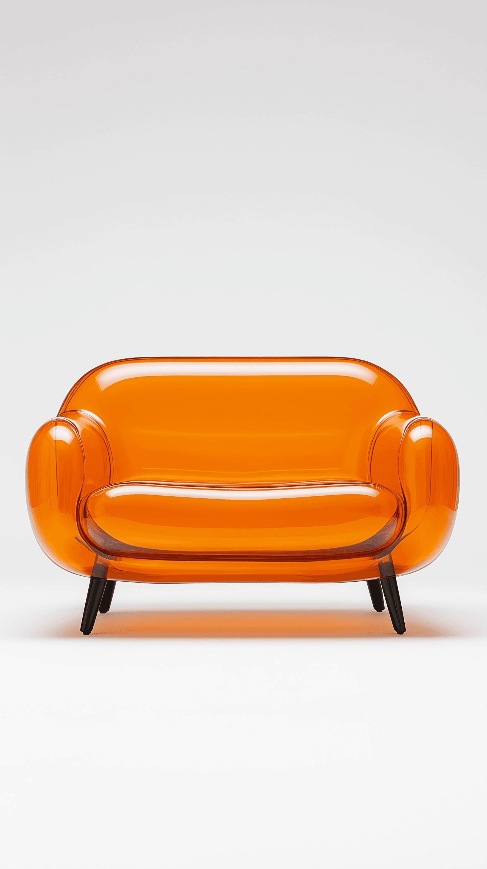 AI generated: hyper-realistic, high resolution photography, front shot, soft orange color transparent vinyl materi...