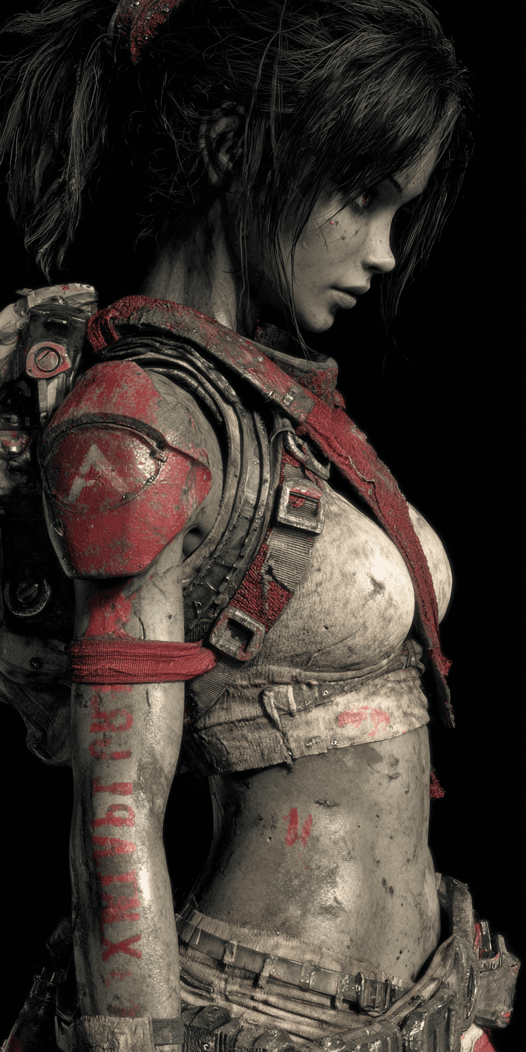 AI generated: female alien, side view, entire body, realism, gritty --chaos 75 --ar 1:2 --profile ooro6tr --styliz...