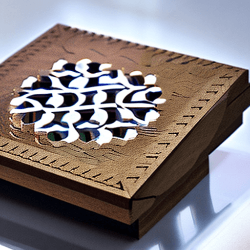 AI generated: A modern box design,made by laser cut machine has an ornamental design on mdf box for watches 