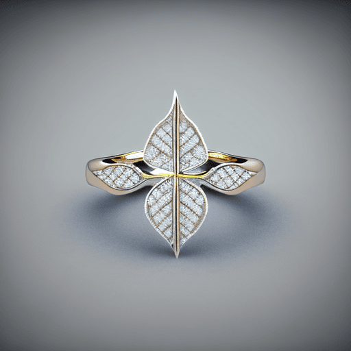AI generated: photo of a ultra realistic  small diamonds ring, dramatic light, nature inspiration, leaf, cinematic...