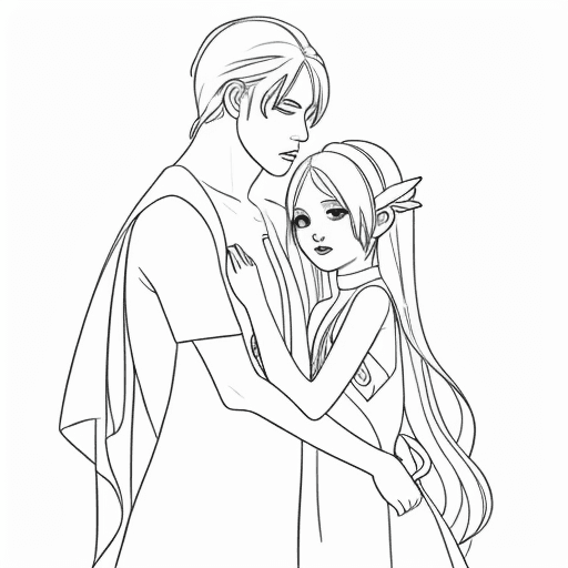 AI generated: Adan and eve image for coloring book, white background, vector, simple, --ar 2:3