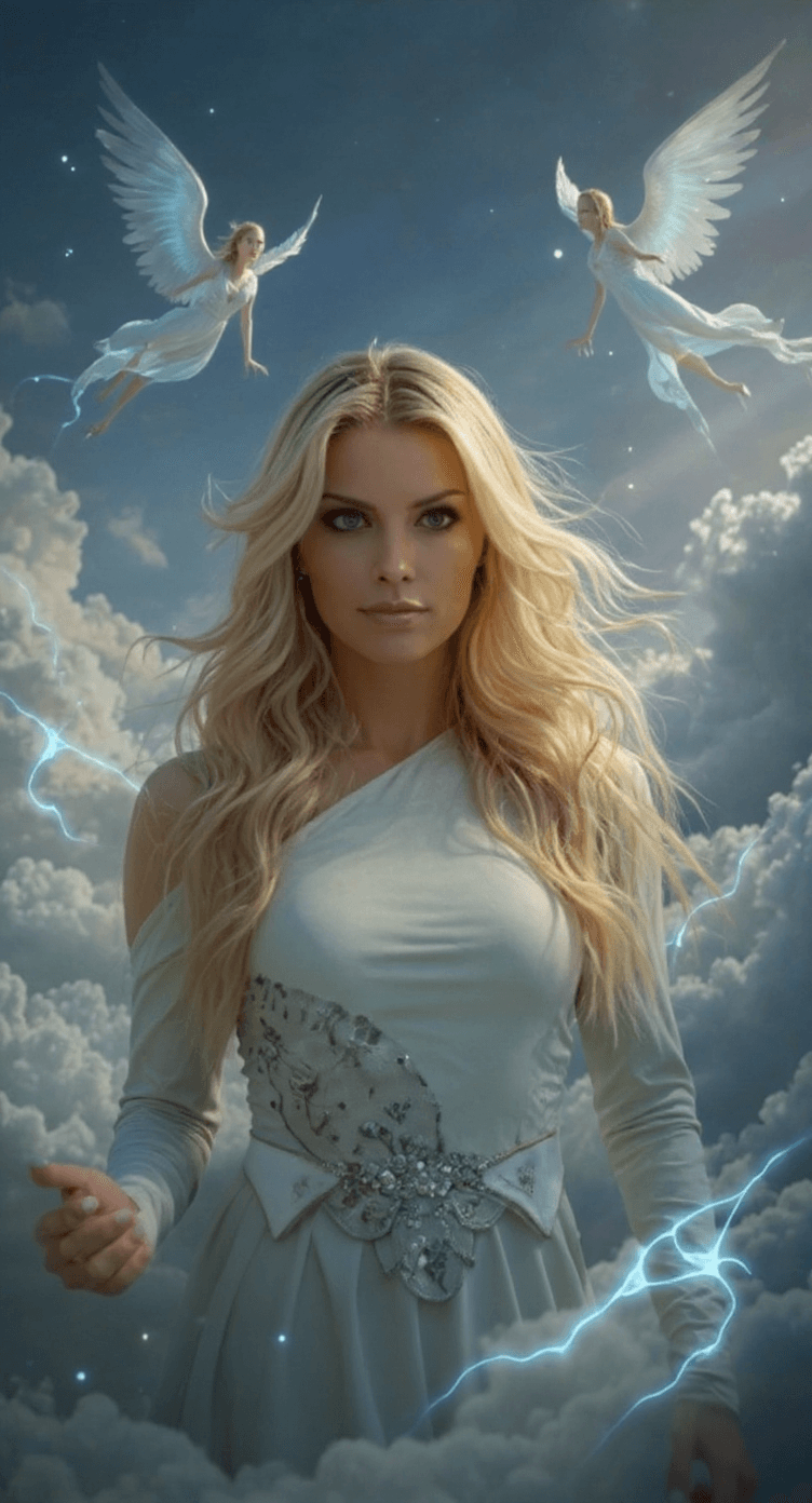 AI generated:  the realm of the Air, magical winds environment, spirits of the air and wind floating around, textu...