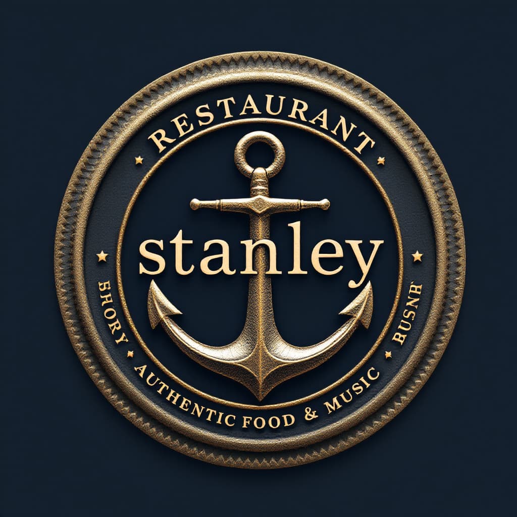 AI generated: the official seal reading at the top "Restaurant" in the middle emphasized "stanley", reading at the...