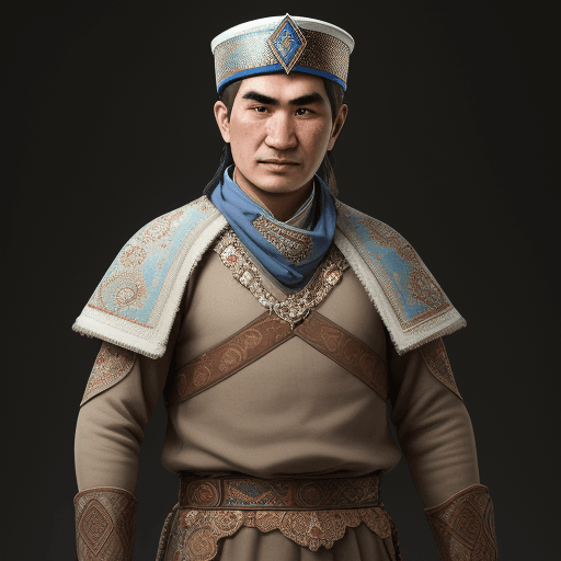 AI generated: brave man from central asia