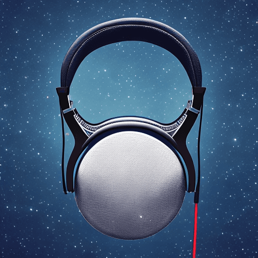 AI generated: A photo of a headphone object, floating in the air, the starry night, ultra realistic, 4k, 