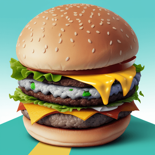 AI generated: A soccer ball biting a burger