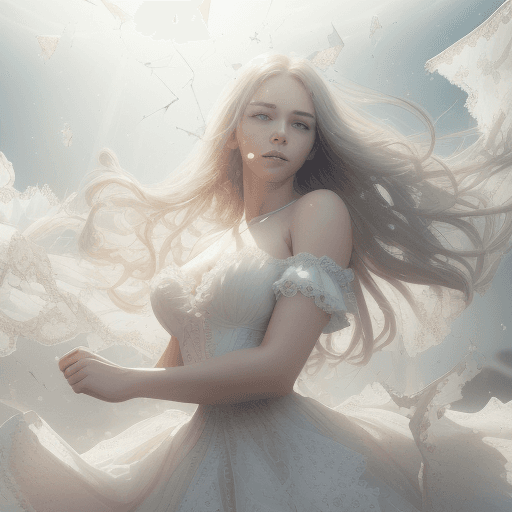 AI generated: High resolubest quality, 4k, highres, masterpiece, ultra-detailed, realistic, woman in white lace dr...