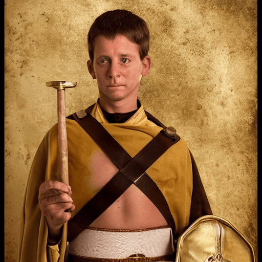 AI generated: hyper realistic photograph, 
young roman soldier, short hair, professional photoshop artwork, dresse...
