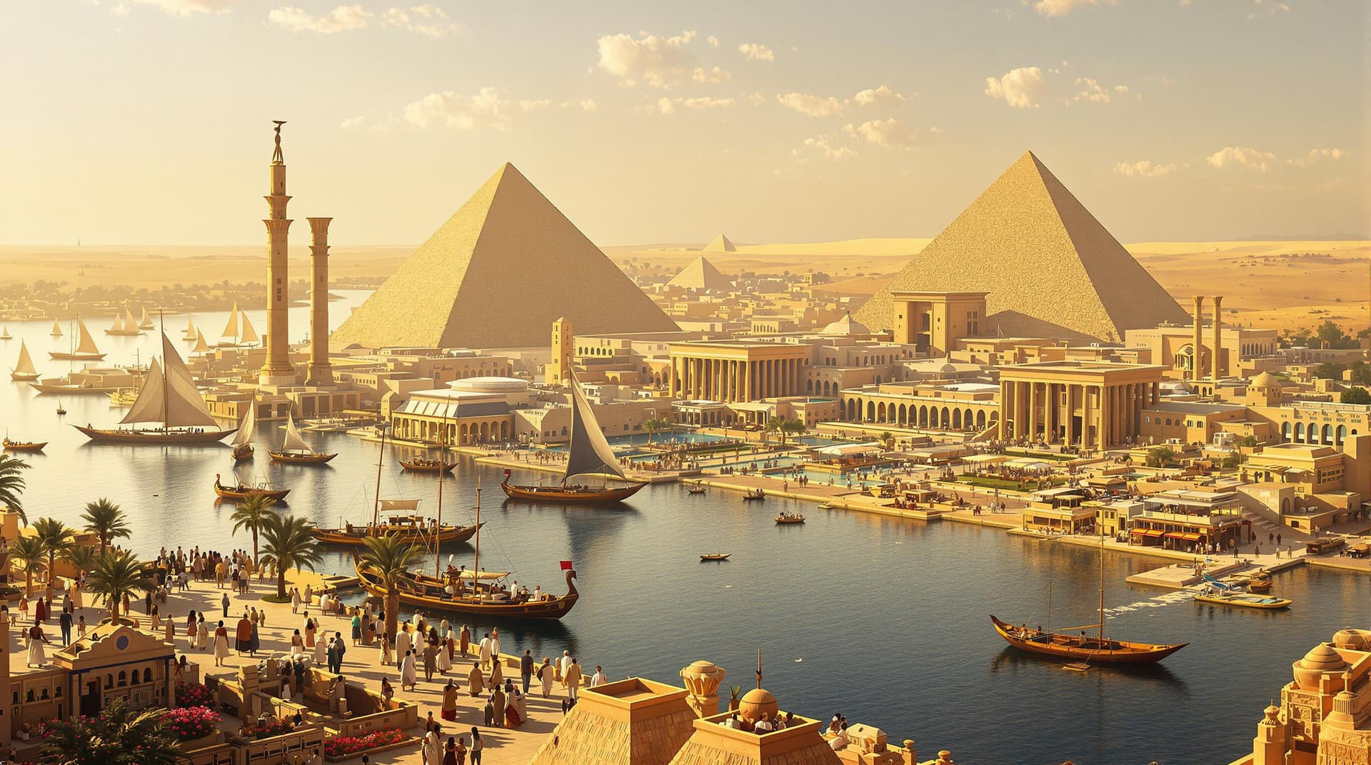AI generated: The year is 300 BC (all people with ancient egyptian etire)
- The hugem ancient Egyptian capitol of ...