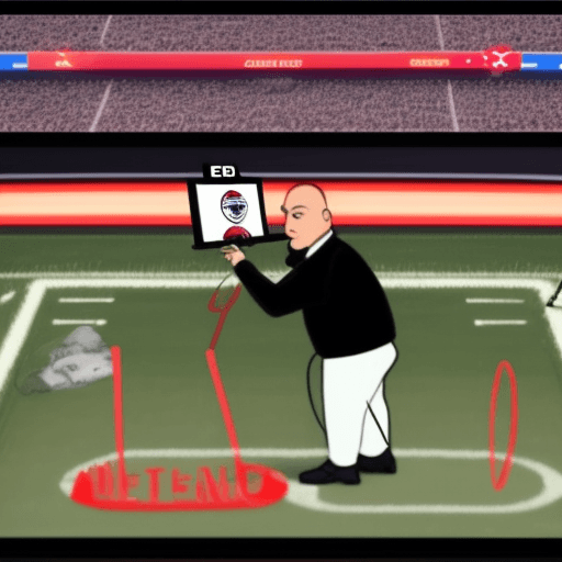 AI generated: AOC having head examined by NFL announcers using telestrator