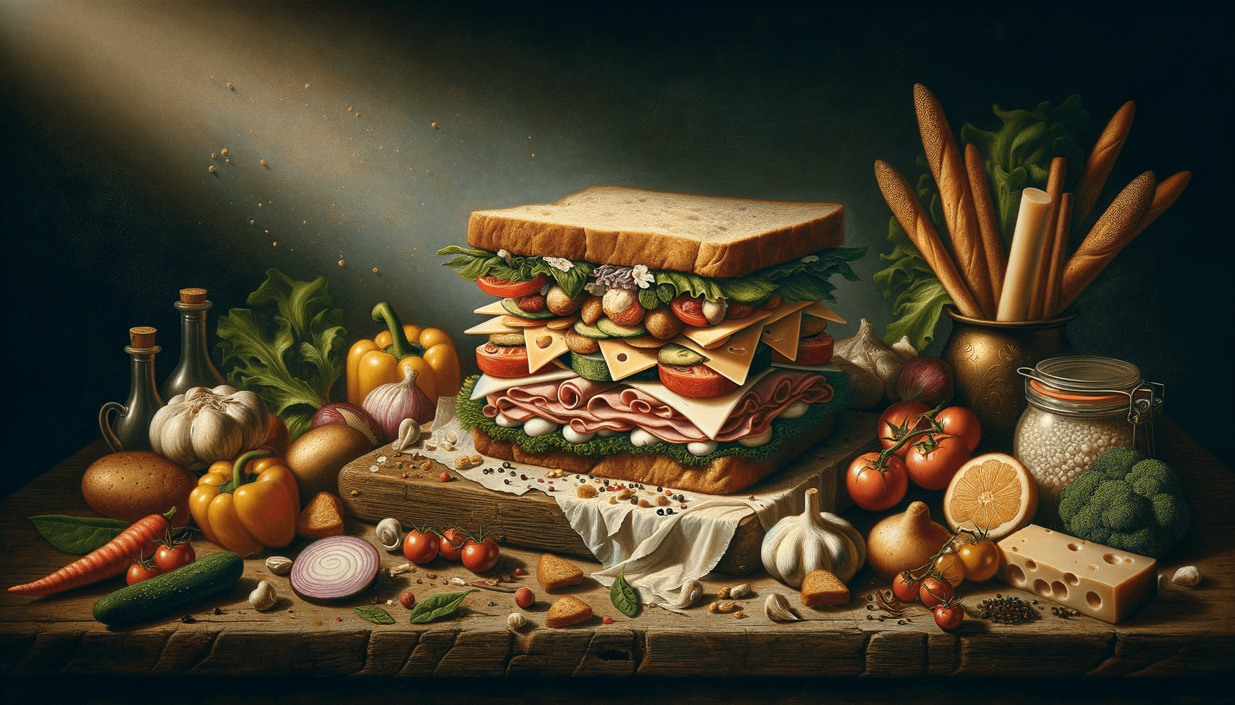 AI generated: The Perfect Sandwich, renaissance, oil painting