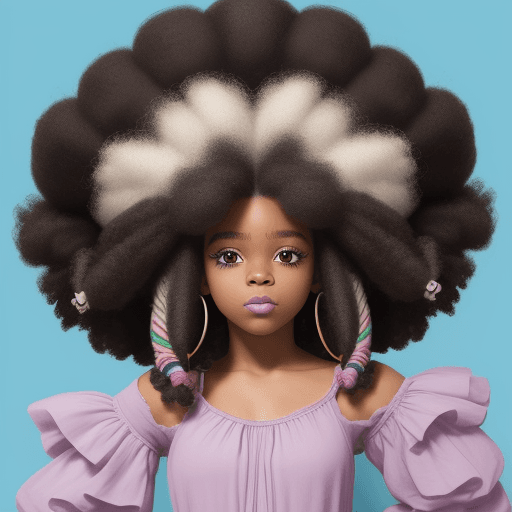 AI generated: Una persona de cabello afro siendo peinada por otra, el peluquero tiene cara de malo