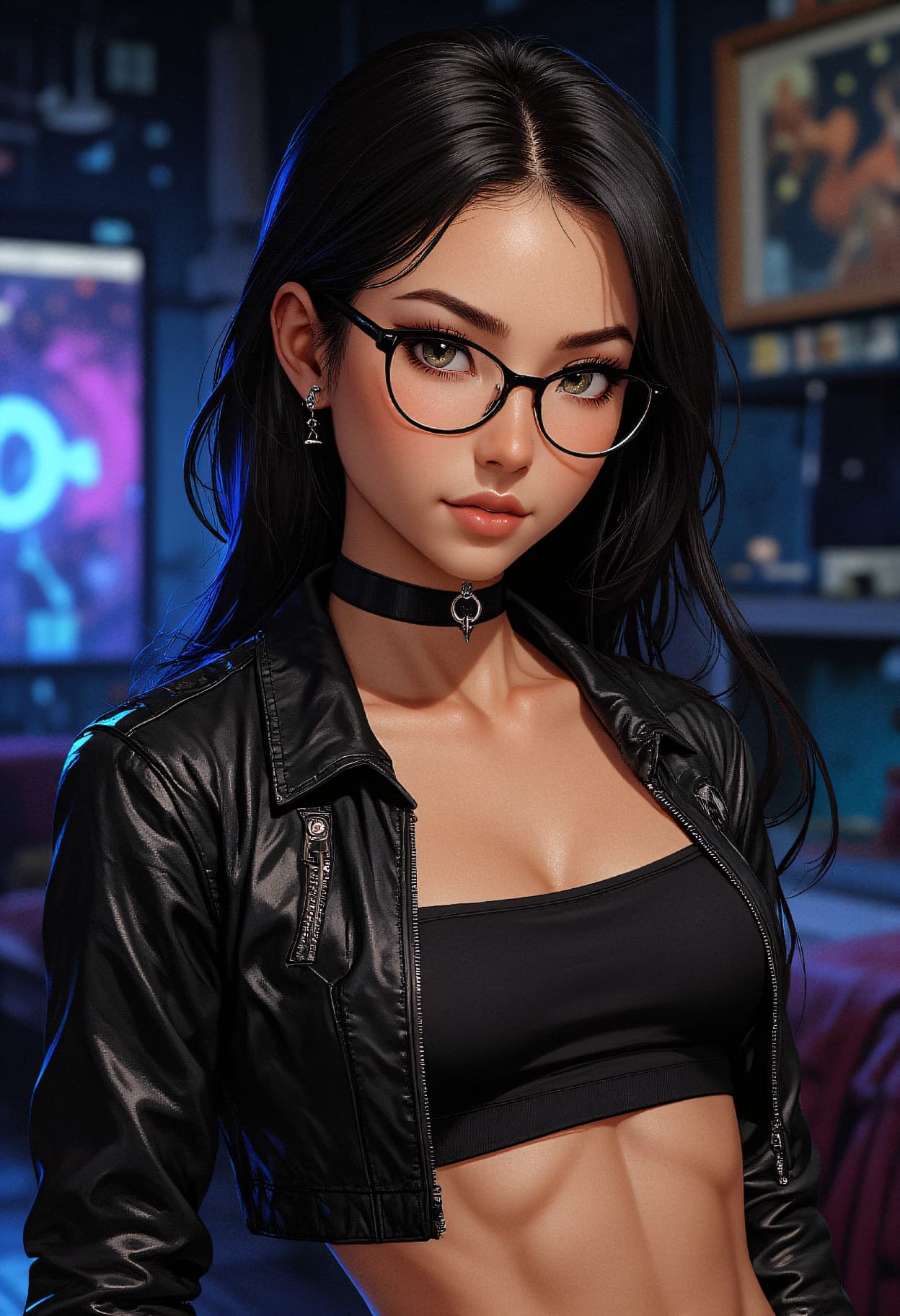 AI generated: 24 year young niji anime asian girl, very sultry look, so hot girl, beautiful charismatic girl, so h...