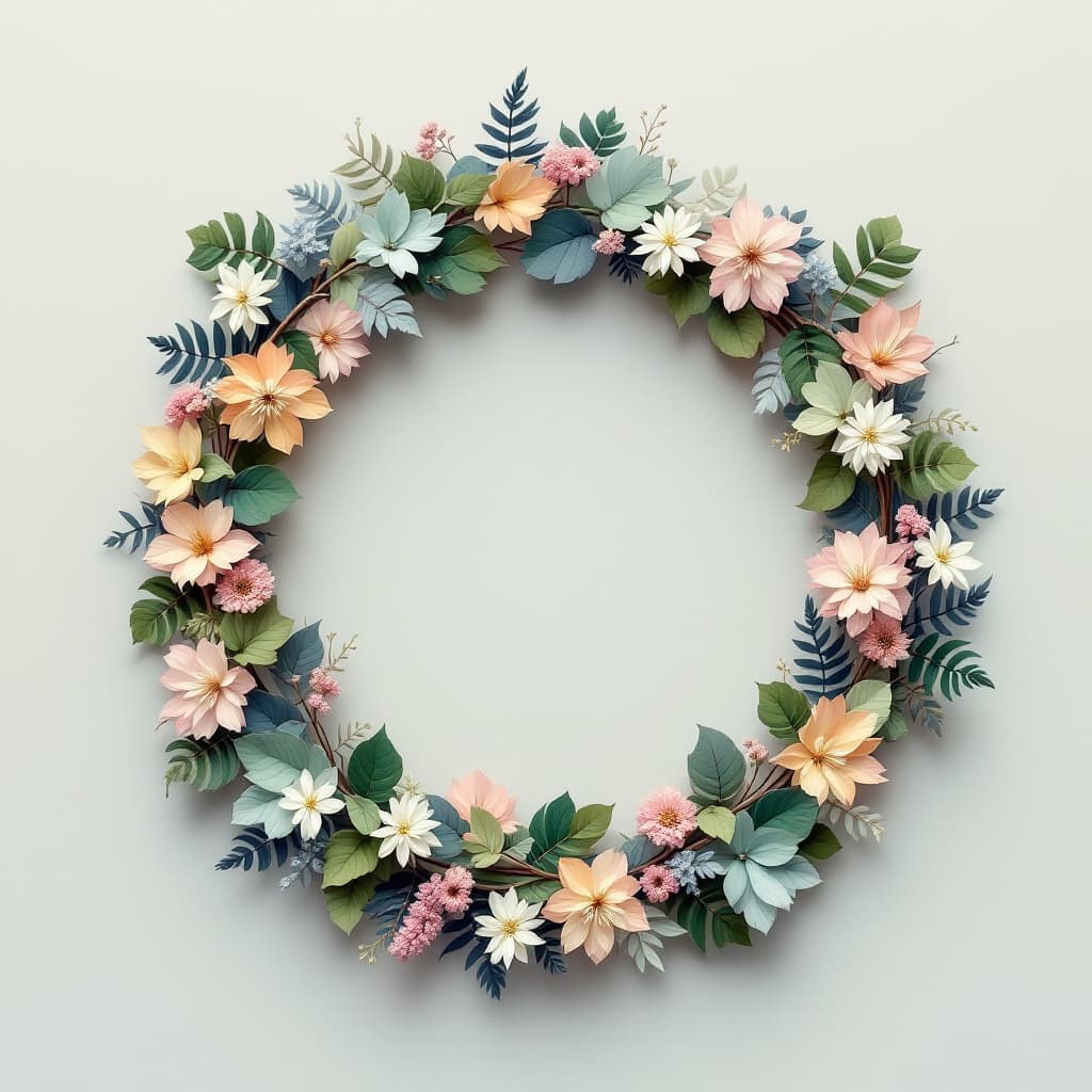 AI generated: leaf spherical frame design for something specific, like a website, invitation, logo, or just for fu...