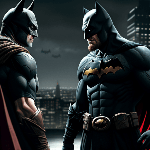 AI generated: Batman and Kratos ,4 k ultra HD 