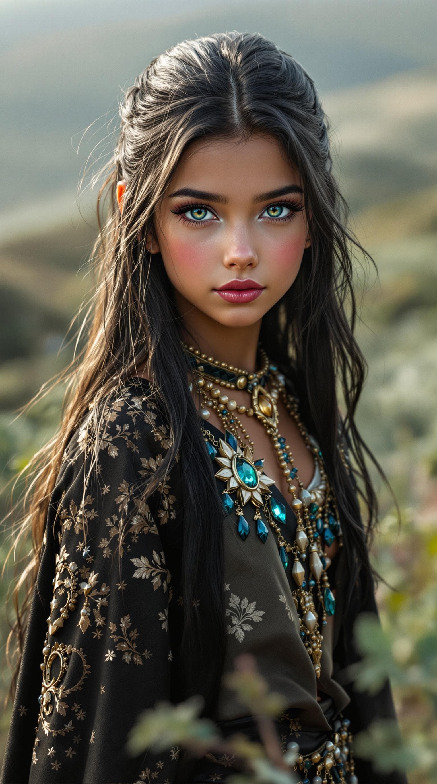 AI generated: a professional photo of a exceptionally of the most beautiful Mexican girl in the world, (age 11), (...