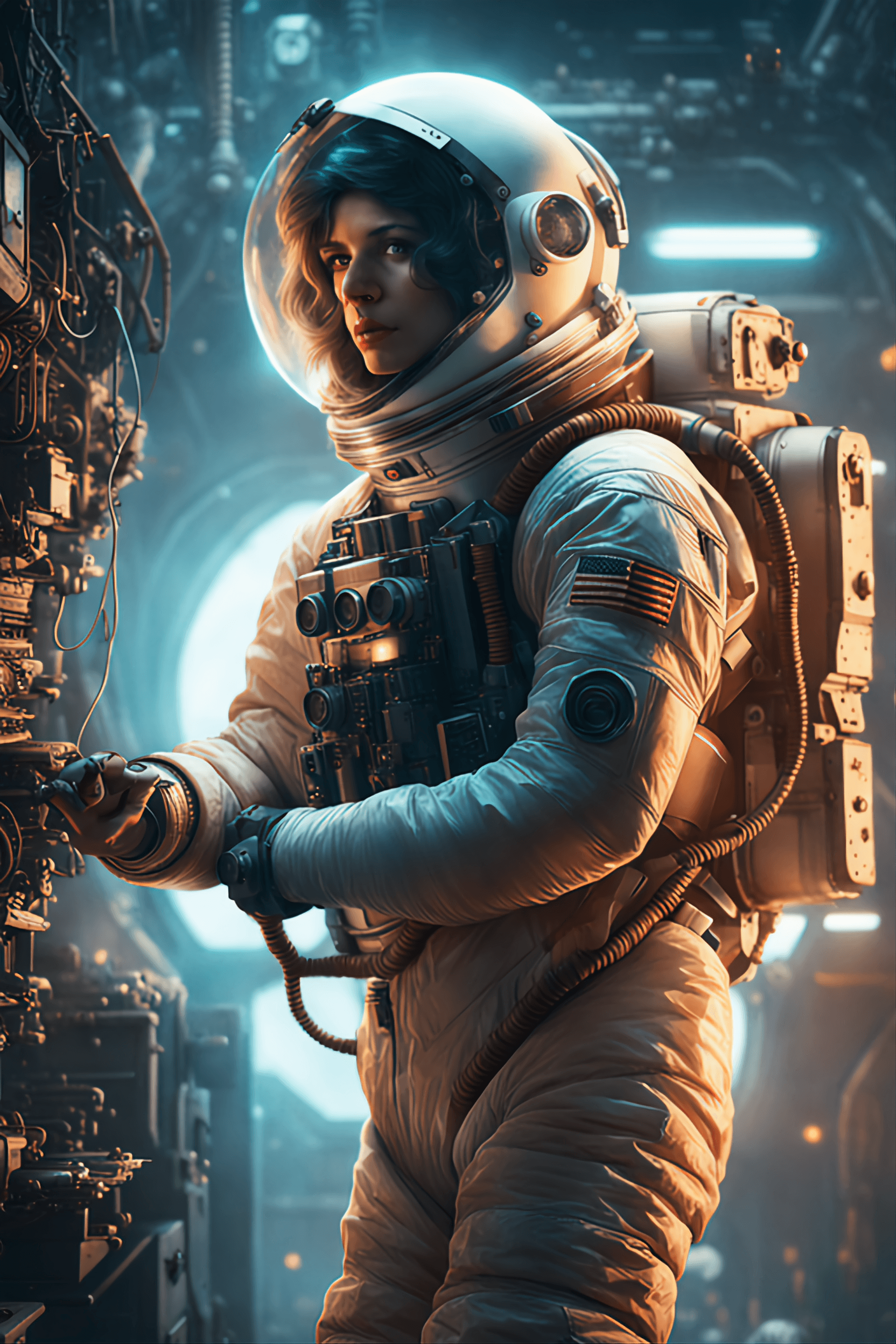 AI generated: , Astronaut, beautiful body and face,very breathtaking beautiful image, cinematic, 4k, epic Steven S...