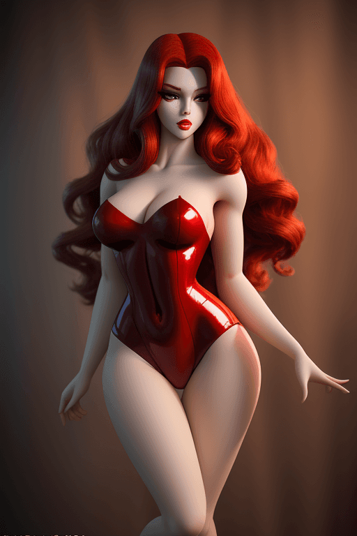 AI generated: Jessica Rabbit beautiful charismatic girl, athletic body, gorgeous figure, interesting shapes, full ...