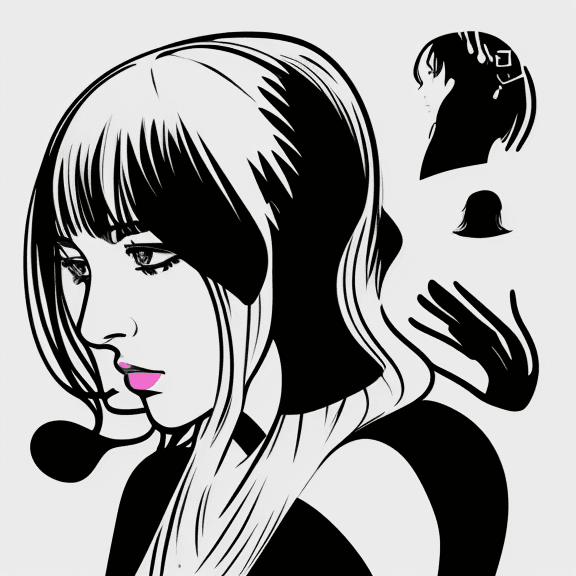 AI generated: illustration, women, three, black outlines --ar 9:16