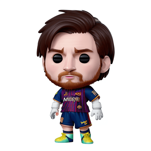 AI generated: "Please create an 8k image of a Messi FunkoPop on a white background. Make sure Messi is in a cool p...