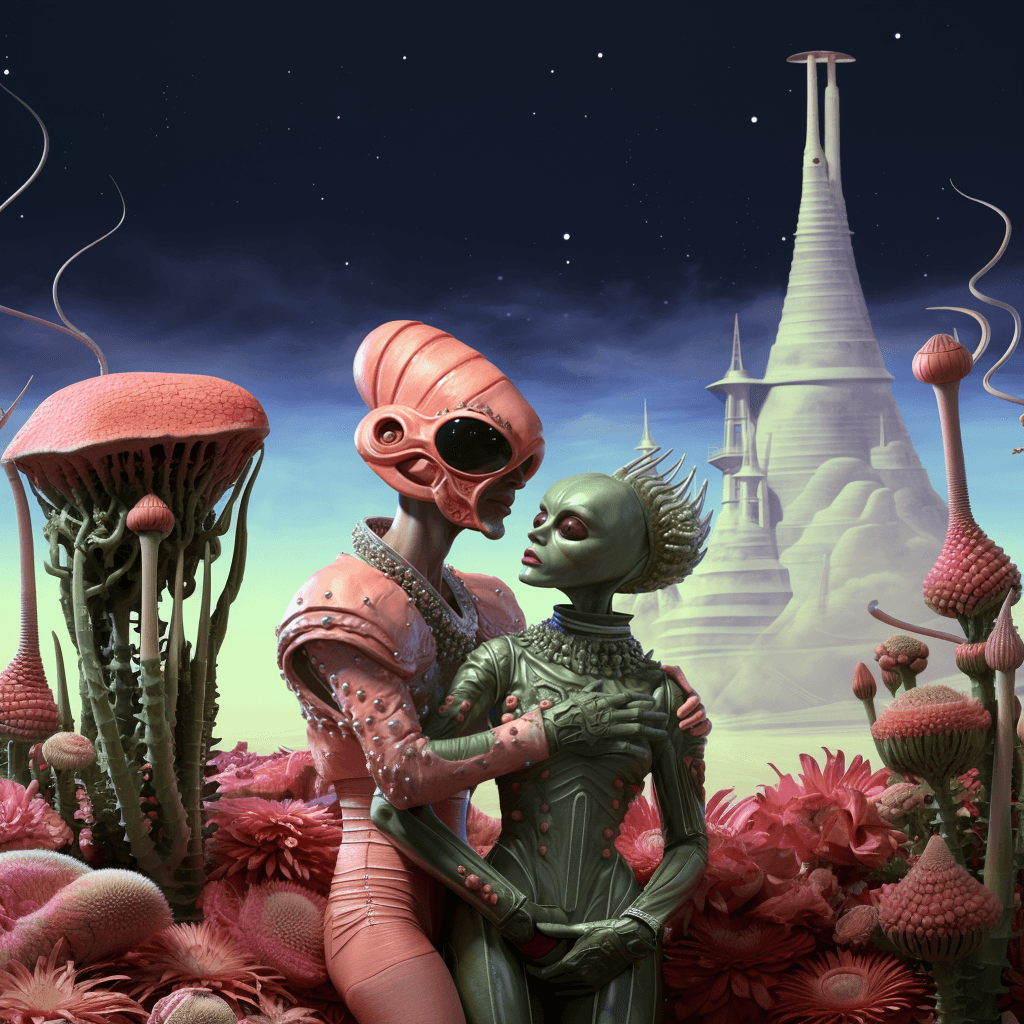 AI generated: Alien lovers 