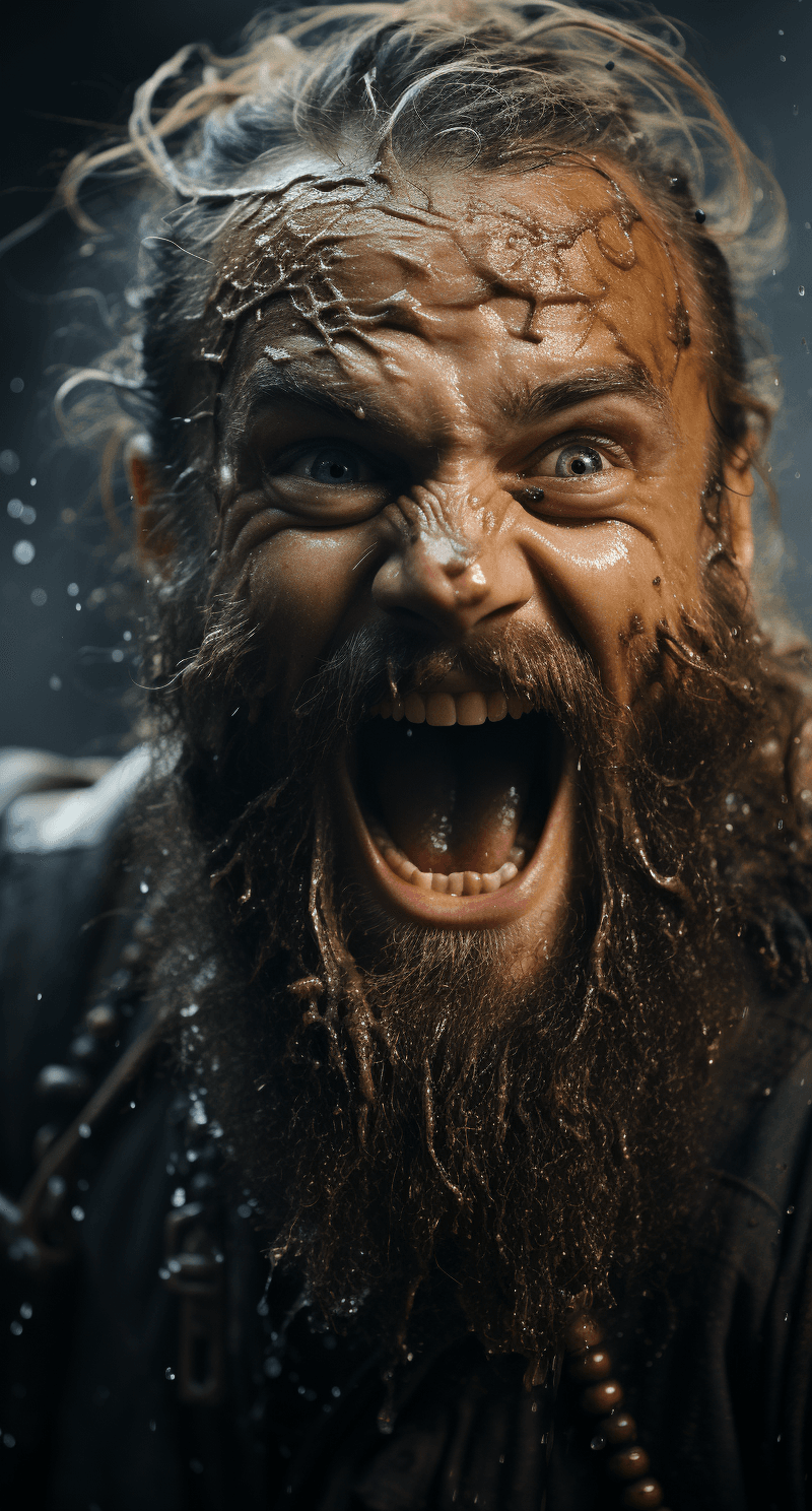 AI generated: viking movie poster, in the style of dynamic and exaggerated facial expressions, Panasonic Lumix s p...