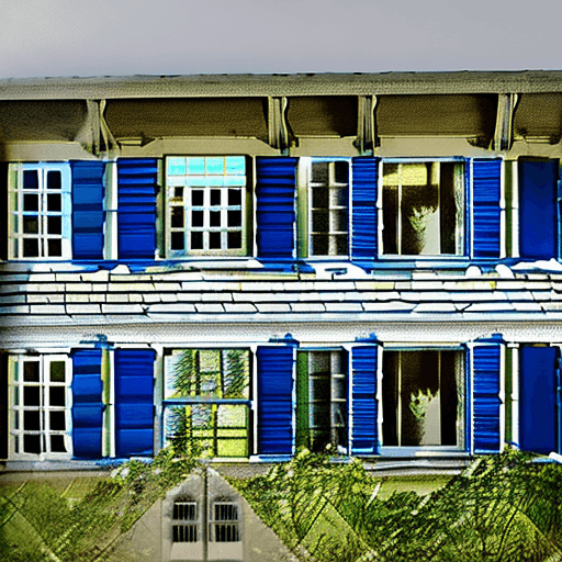 AI generated: Hyper realistic eye level exterior photo of a 16th century style house overlooking the ocean, daylig...