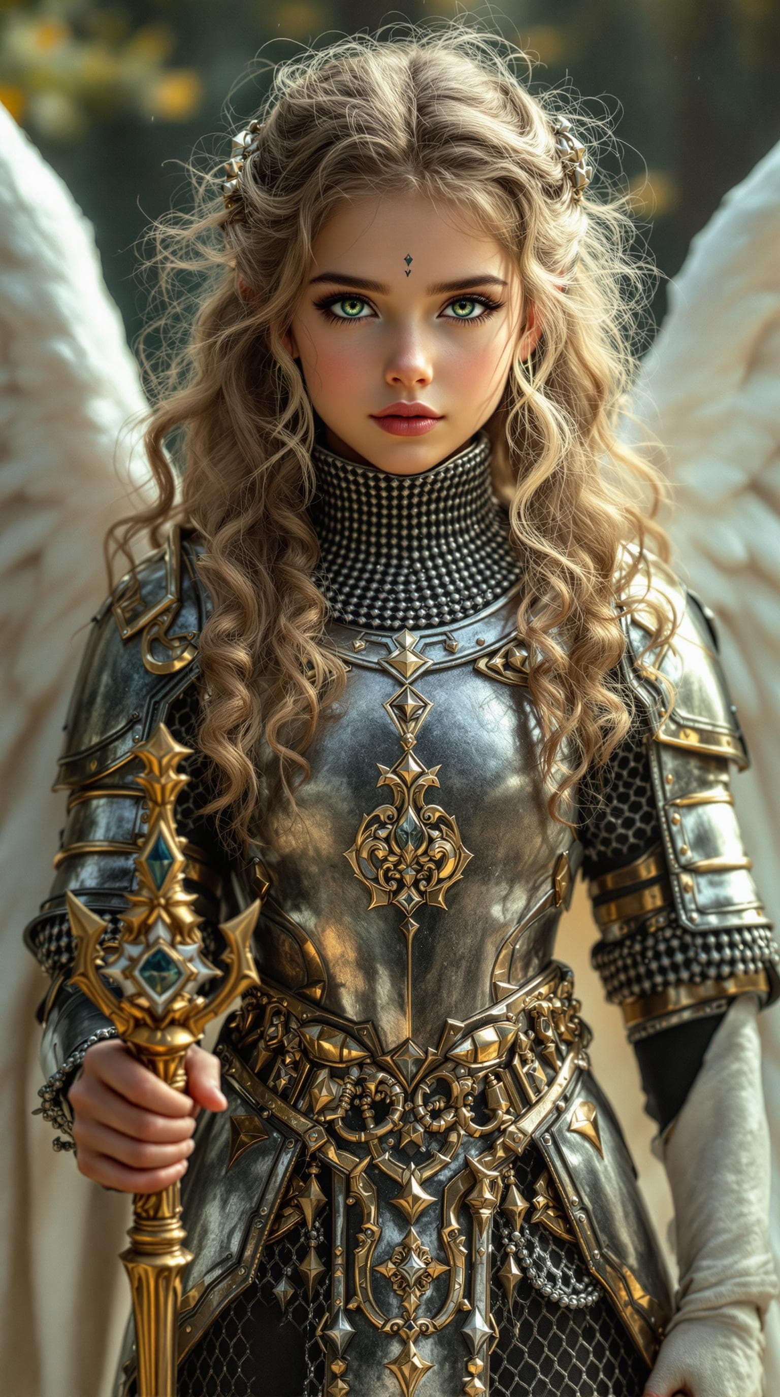 AI generated: a professional photo of a exceptionally of the most beautiful angelic girl in the world, (age 11), (...