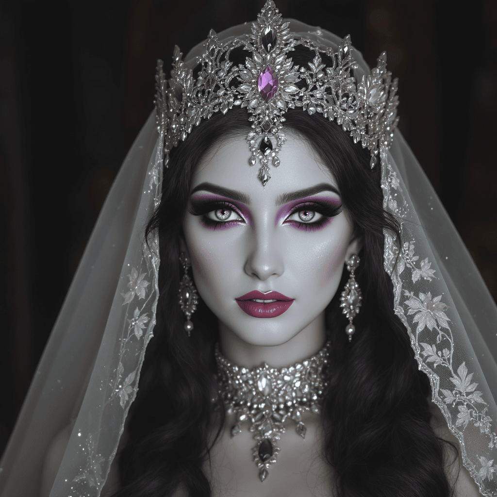 AI generated: "Ultra detailed fantasy portrait of the Lady of the Box of Darkness, depicted as an Arabian bride. H...
