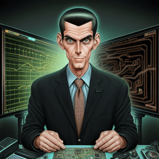 AI generated: A male teacher, forecast in a television newsroom, caricature, sharp, detailed eyes. Background is a...