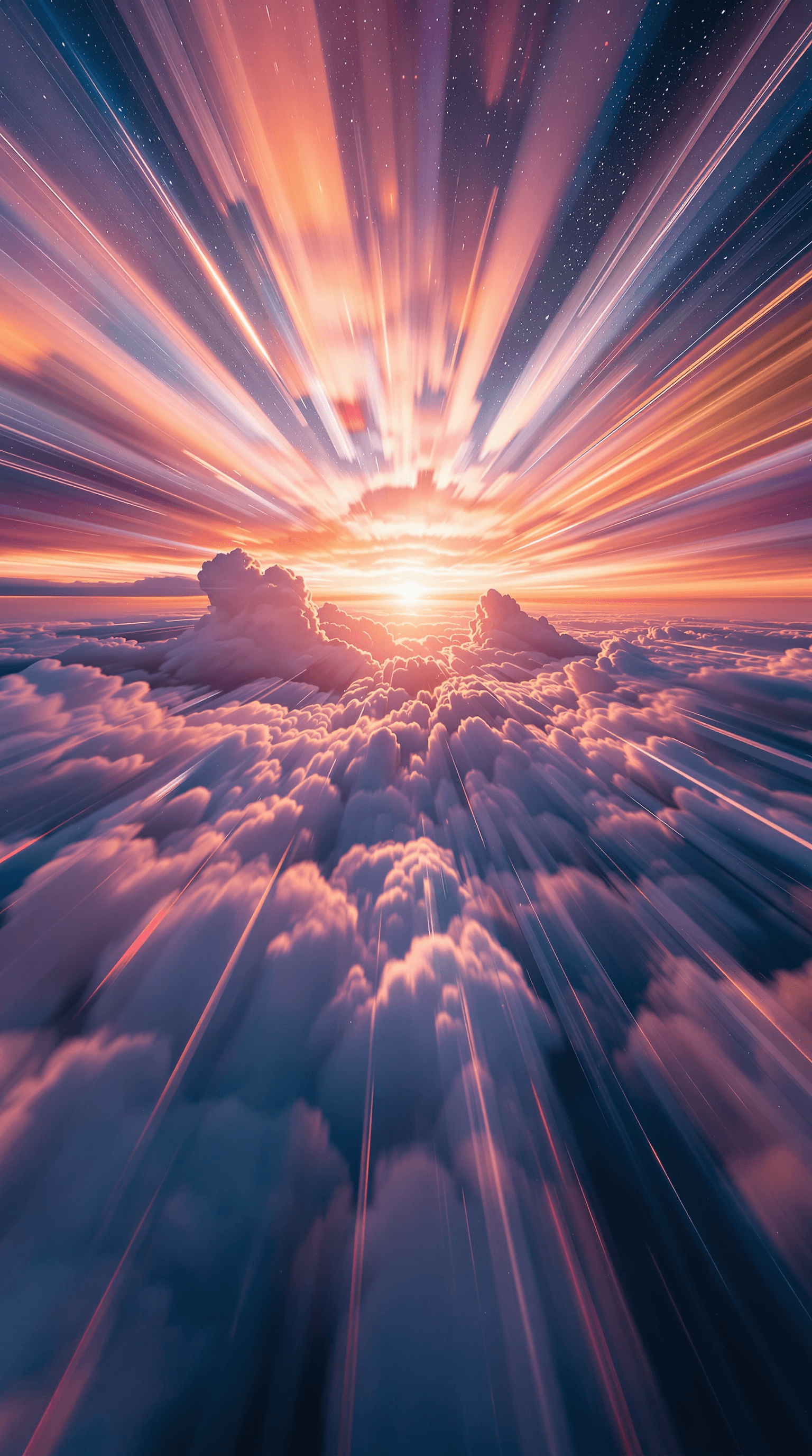 AI generated: A rapid aerial tracking shot from the drone's perspective captures a surreal dream sequence of a bea...