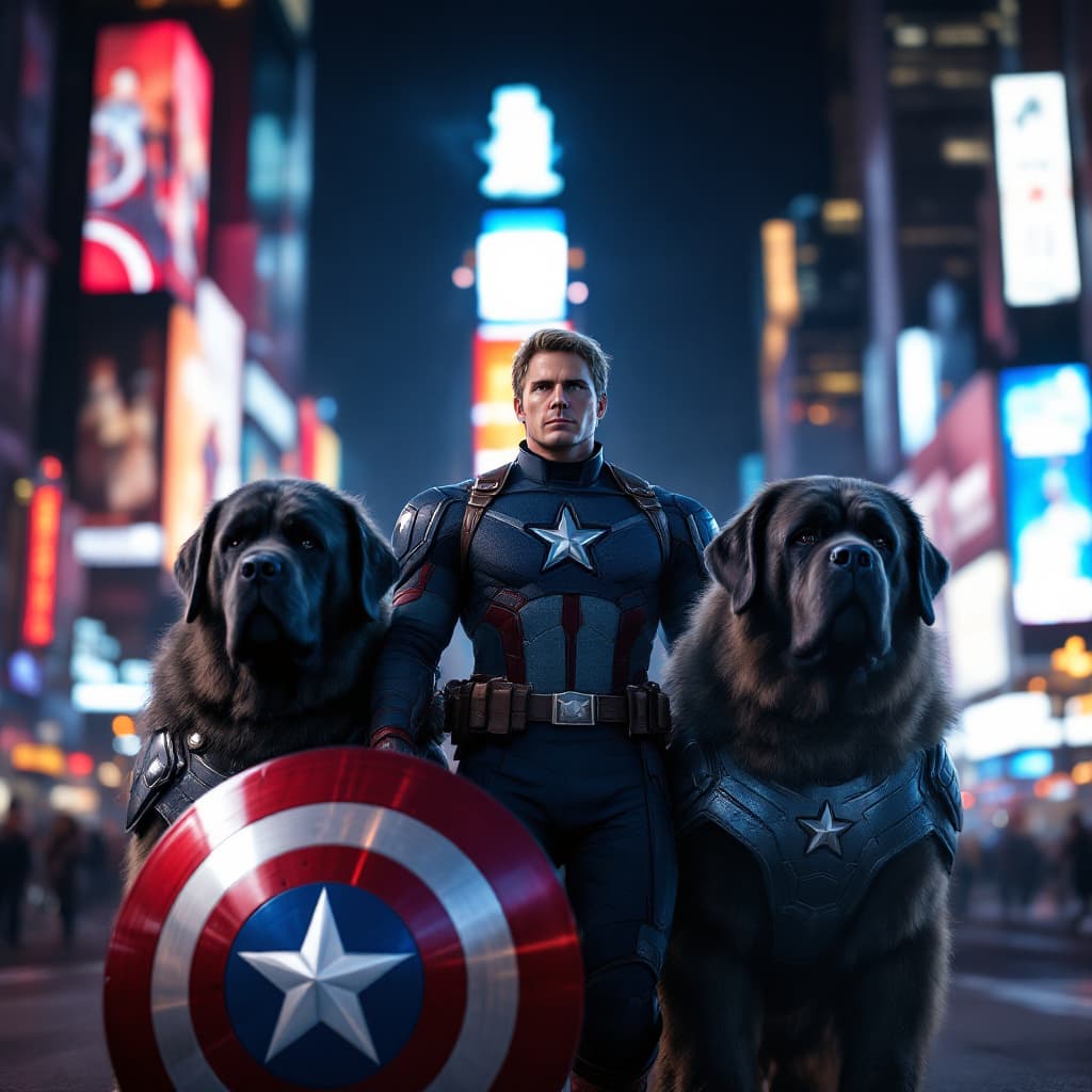 AI generated: Imagine a dynamic scene set in the heart of New York City. A hyper-realistic portrait of Captain Ame...