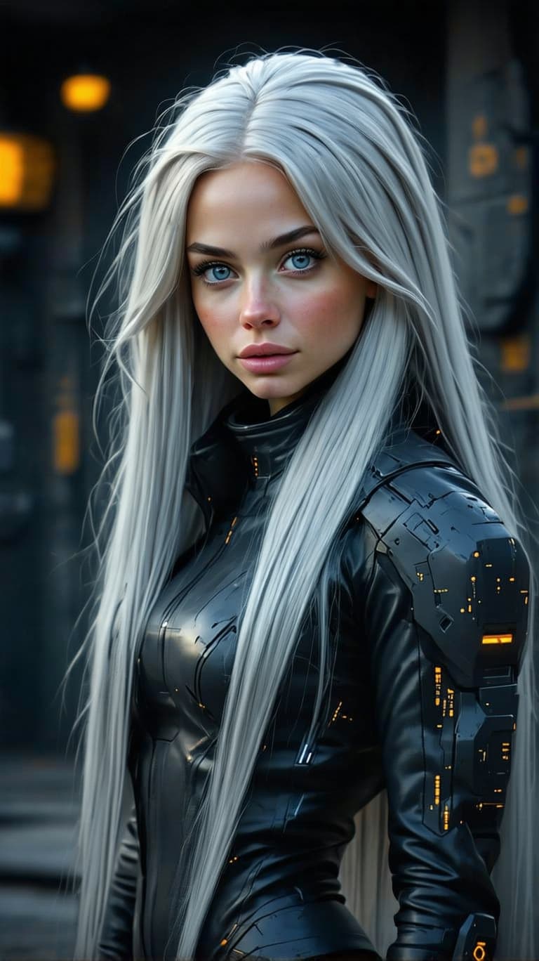 AI generated: exceptionally beautiful seventween girl, platinum very long Dark Ash Blonde hair, (masterpiece), (fu...