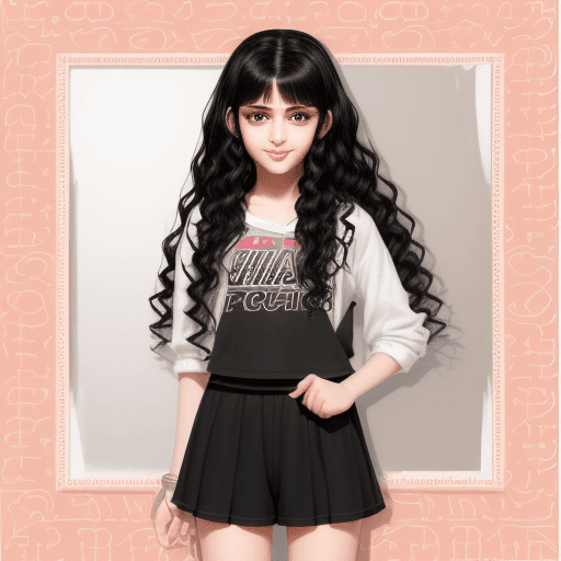 AI generated: Black hair, black eyes,14 years old morrocan girl 
big lips , almond eyes,
sharp jawline, likes bask...