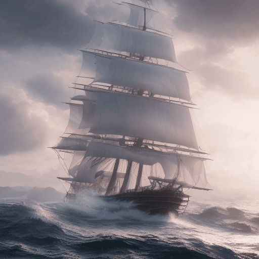AI generated: Photo of a ultra realistic sailing ship, dramatic light, pale sunrise, cinematic lighting, battered,...