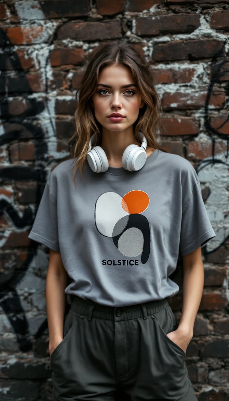 AI generated: A captivating, hyperrealistic portrait of a cool and composed Scandinavian woman. She poses casually...