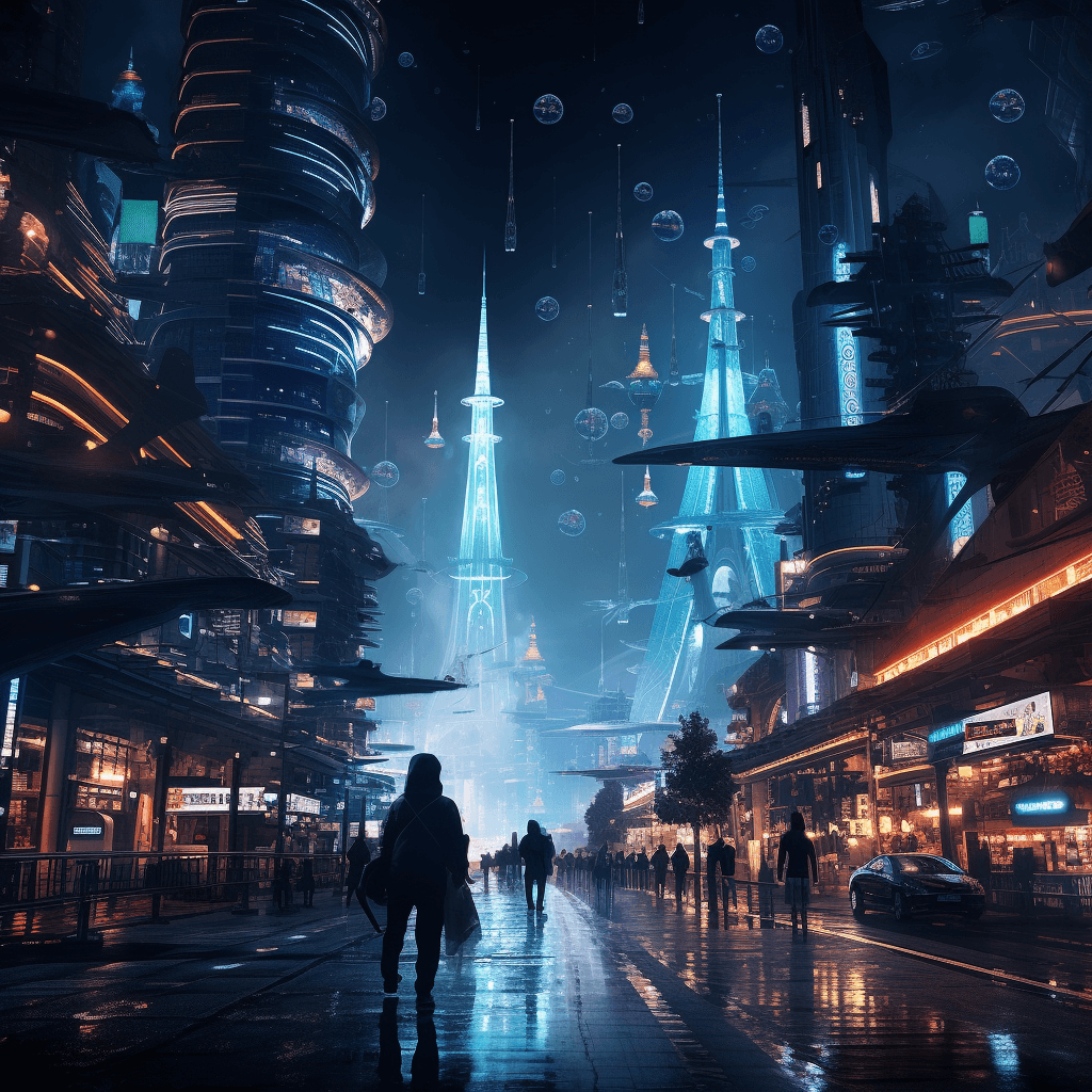 AI generated: a photo of futuristic city at night 