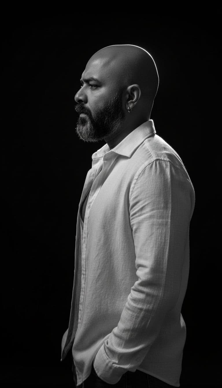AI generated: a stylish young man with a lean, toned physique (around 57 kg, 5'6 tall) — his beard remains unchang...